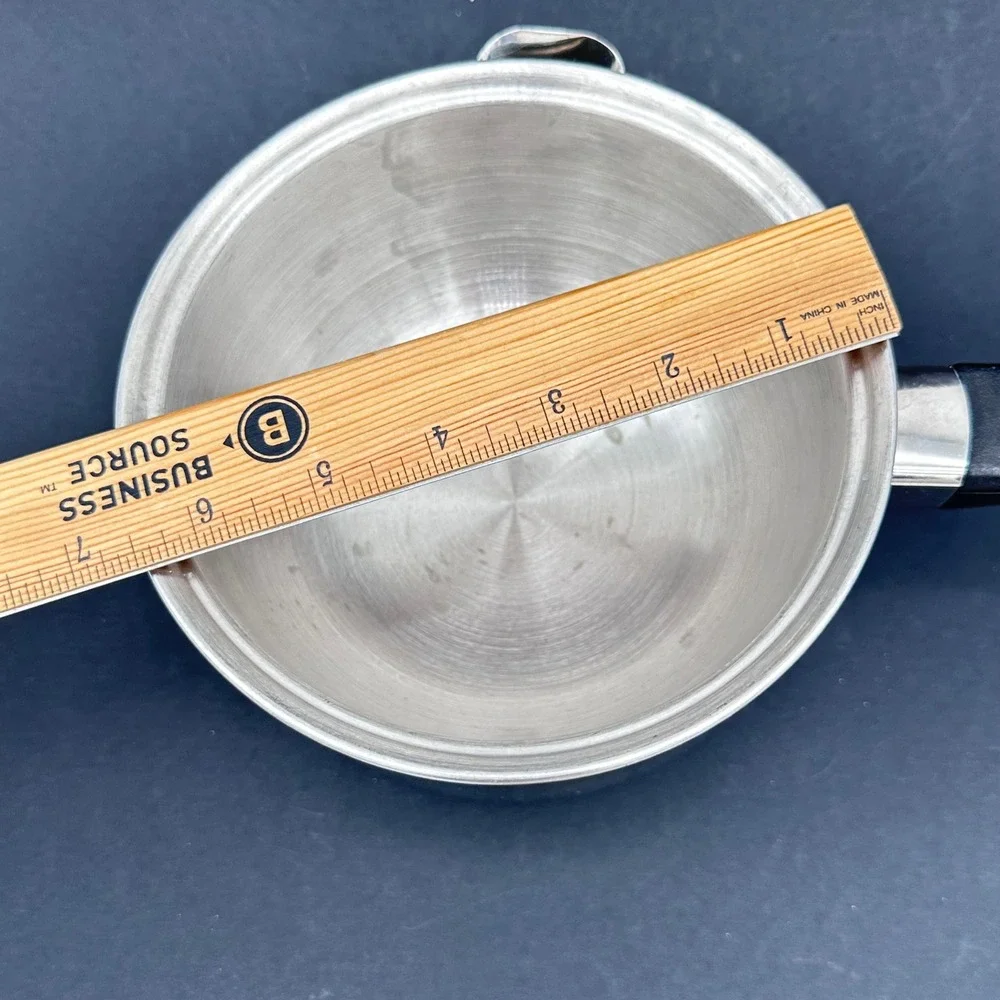 Double Boiler Insert 6in Silver Stainless Steel Pour Spout No Lid